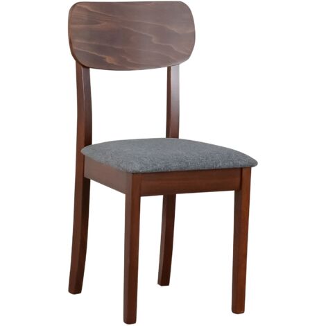 Selsey NOELES - Chaise de salle à manger rembourrée - gris foncé/noyer