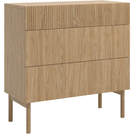 Selsey Nolie - Kommode mit 3 Schubladen, Eichenholzoptik, 90 cm