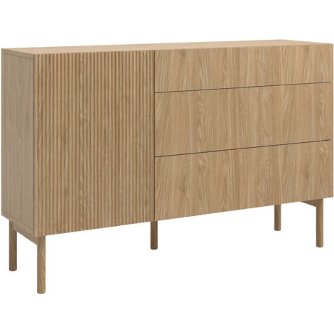 Selsey Nolie - Sideboard mit 3 Schubladen, Eichenholzoptik, 140 cm