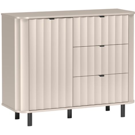 Selsey NOVADO – Buffet 1 porte avec trois tiroirs gris cachemire, 111 cm