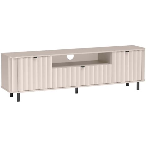 Selsey NOVADO – Meuble TV avec tiroir et niche ouverte, gris cachemire, 196 cm