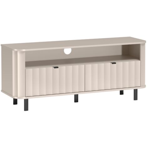 Selsey Novado – TV-Lowboard mit zwei Klappen und offenem Fach, Kaschmirgrau, 137 cm