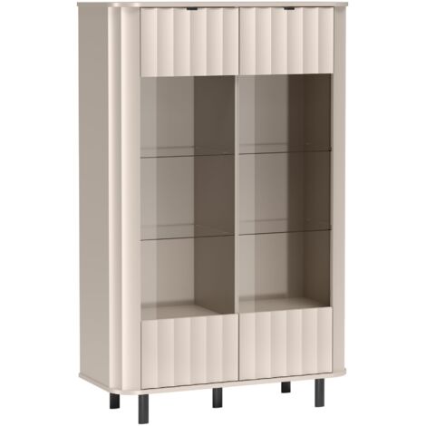 Selsey NOVADO – Vitrine 2 portes, 98 cm, gris cachemire