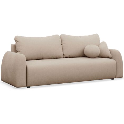 Selsey Nubelle – Sofa 3-Sitzer mit Schlaffunktion & Stauraum, Chenille, beige