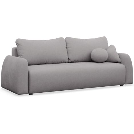 Selsey Nubelle – Sofa 3-Sitzer mit Schlaffunktion & Stauraum, Chenille, grau