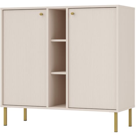 Selsey OKTIO Buffet 2 portes avec étagères -100 cm - beige