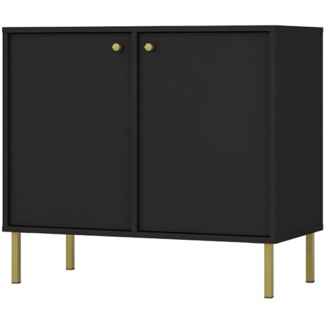 Selsey Oktio - Sideboard 2-türig, schwarz-graphit, 84 cm