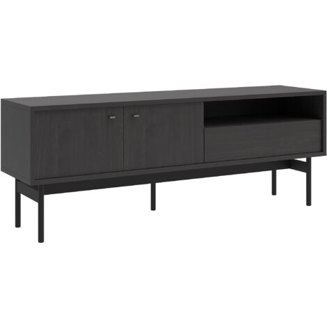 Selsey Olar - Mobile TV con cassetto, finitura legno frassino Portland nero, 154 cm