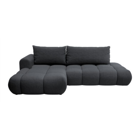 Selsey Ombo - Ecksofa mit Schlaffunktion, Chenille-Bezug in Beige, rechtsseitig