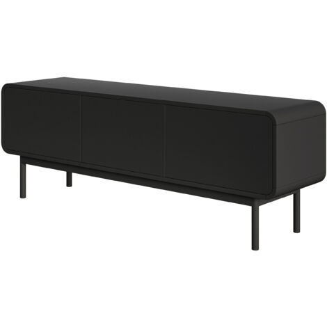 Selsey Oro - TV-Lowboard mit 3 Schubladen, schwarz, 154 cm