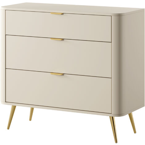 Selsey Oval - Kommode mit drei Schubladen 92 cm Beige