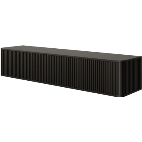 Selsey OVARLO - Meuble TV 3 portes - suspendu - 163 cm - noir
