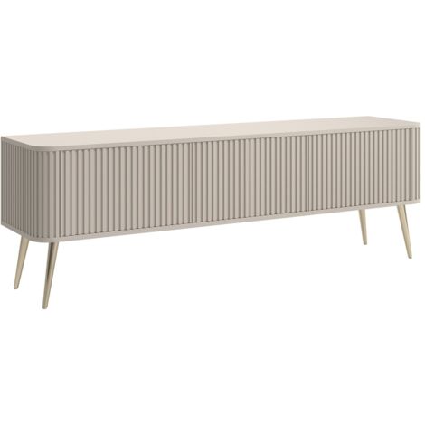 Selsey OVARLO - Meuble TV à 3 portes - 163 cm - grėge / doré