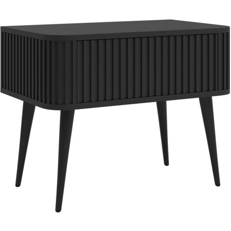 Selsey Ovarlo - Nachttisch mit Schublade, Schwarz, 63 cm
