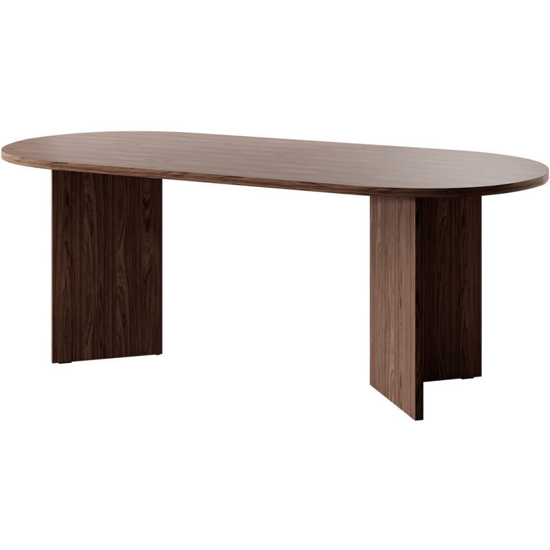 Selsey – Table de salle à manger ovale 90 x 203,6 cm – Noyer Wisconsin – Panneau stratifié – Protection des bords ABS – Hauteur 75 cm