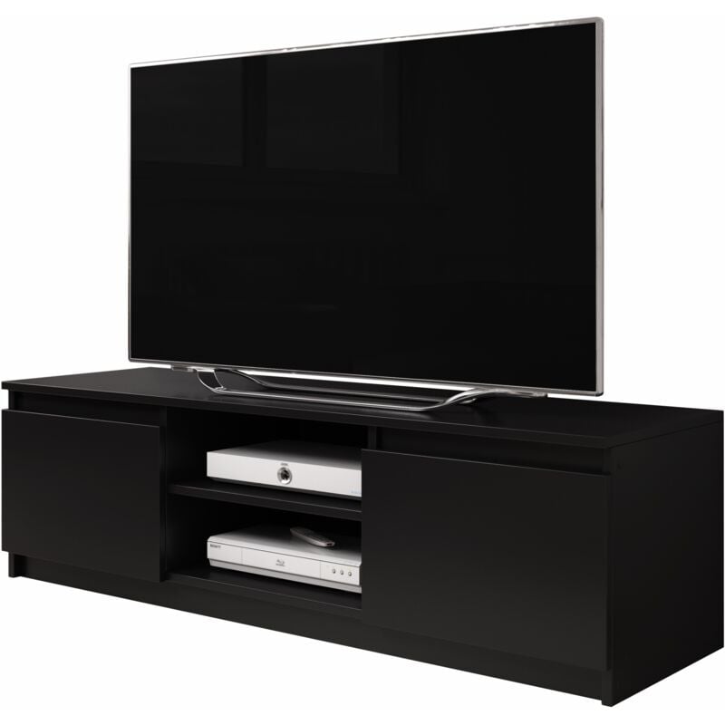 Selsey - permys - Meuble tv - 120 cm - graphite noir - sans led