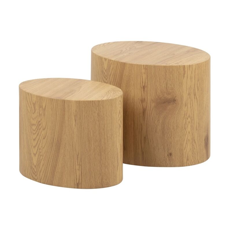 Selsey - PLOMIN - Lot de 2 tables basses - 48x33 cm et 40x24,5 cm - chêne - style moderne