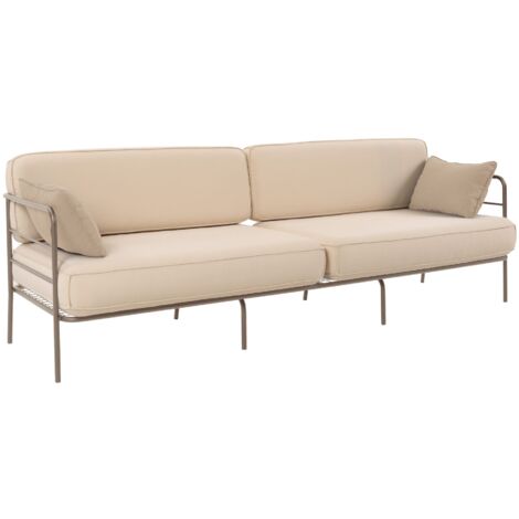 Selsey Preggel - Garten-Sofa 3-Sitzer, wasserabweisend, beige/beiges Gestell