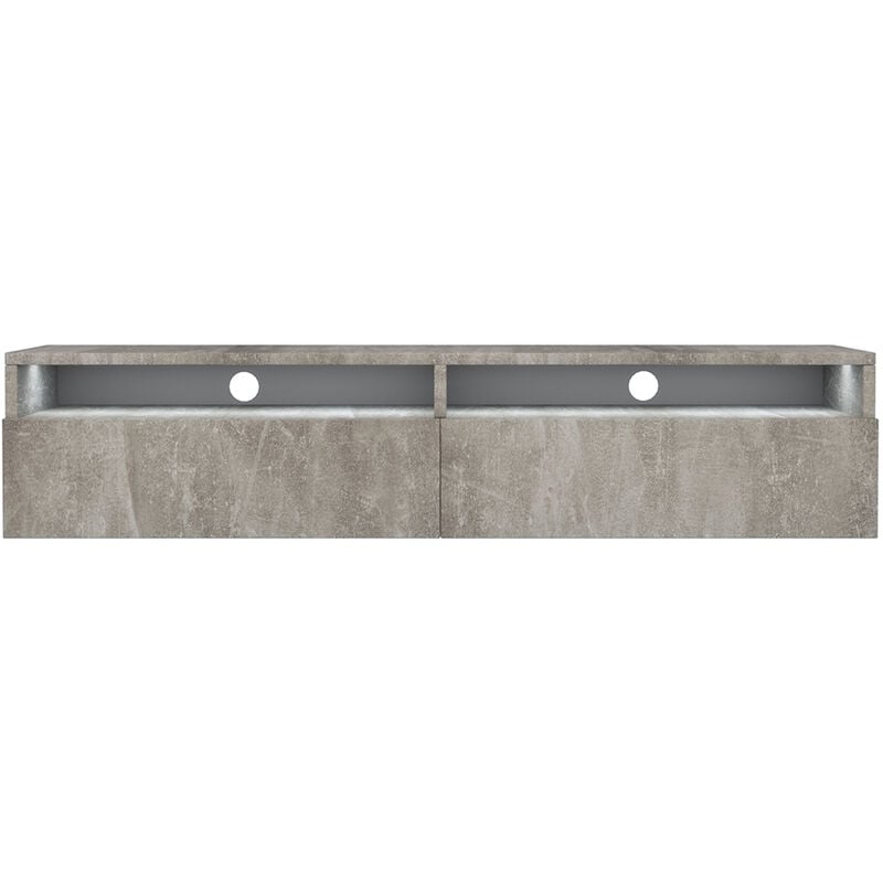 Selsey - rednaw - Meuble tv - 140 cm - béton - avec led - scandinave - moderne