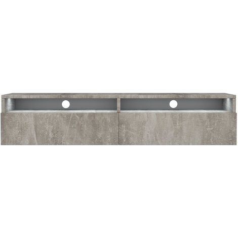 Selsey - REDNAW - Mobile TV - 140 cm - cemento - con LED - scandinavo - moderno