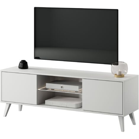 Selsey SAVONI II - Mobile TV - 140 cm - basso, bianco con gambe bianche