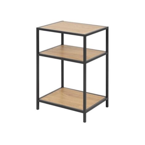 Selsey SEAFORD - Librería / mesa - altura 63 cm - roble / negro - industrial