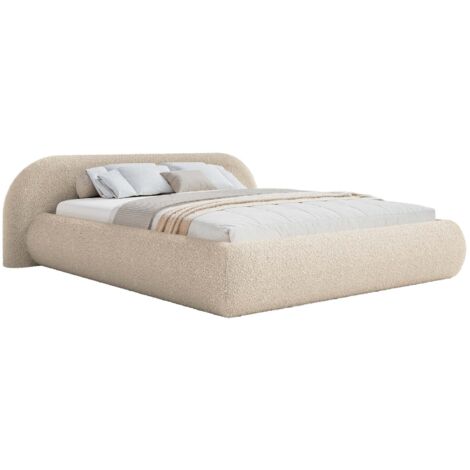 Selsey Shels Low – Lit rembourré 160x200, bouclé, beige clair
