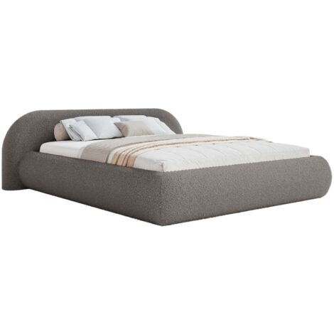 Selsey Shels Low – Lit rembourré 160x200, bouclé, marron