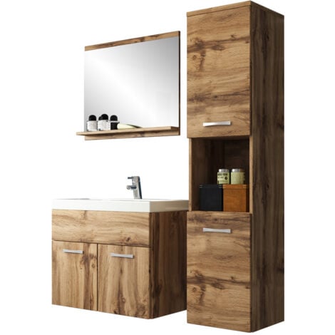 Selsey SILLALI - Set arredo bagno - Quercia wotan