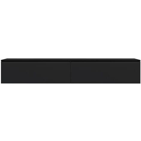 Selsey Skylara - Mueble TV de pie / suspendido - 200 cm - negro mate / negro brillo