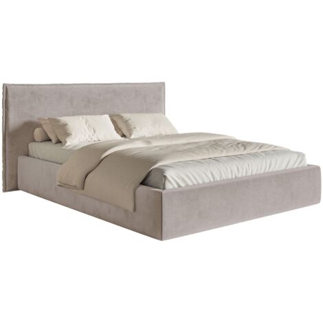 Selsey Softie – Polsterbett 180×200 mit Bettkasten und Lattenrost, Velours, graubraun
