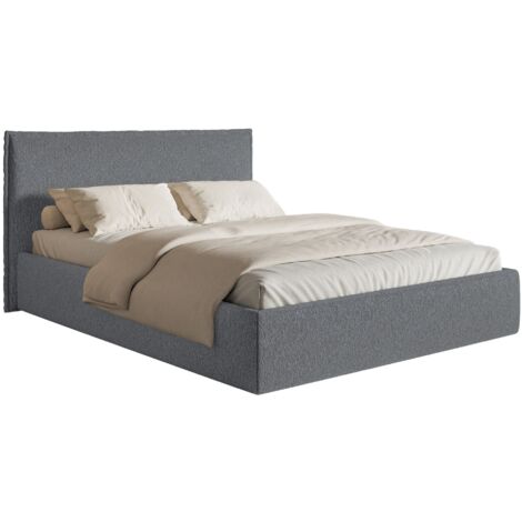 Selsey Softie Slim – Polsterbett 200×200 mit Bettkasten und Lattenrost, Chenille, graphit