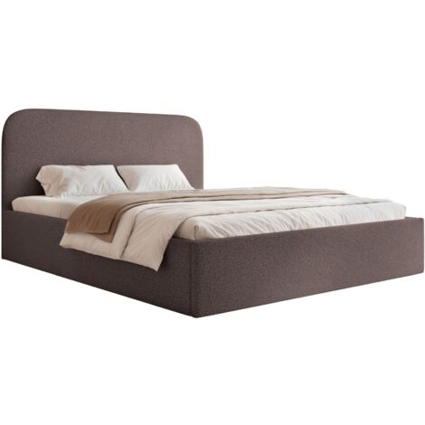 Selsey Sonvivo - Polsterbett 140x200 mit Bettkasten, Bouclé, braun