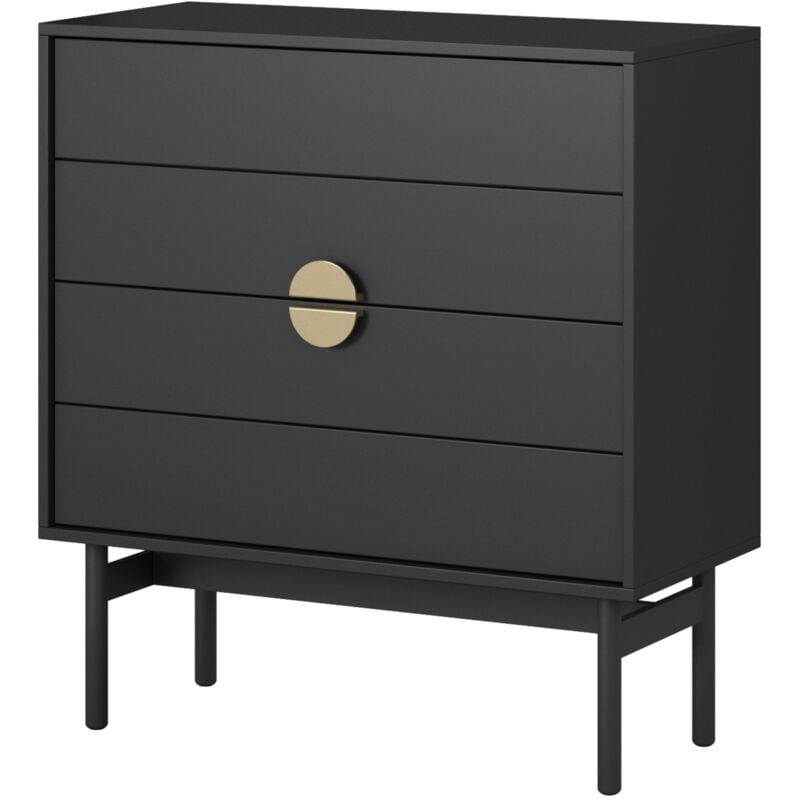 Stoon - Commode à tiroirs - 85 cm - noir - Selsey