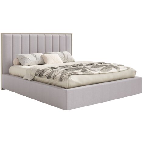 Selsey TOGENTS – Lit tapissé avec LED160×200 – chenille – gris