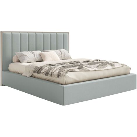 Selsey Togents - Polsterbett 140x200 mit Veloursbezug und Bettkasten, Salbeigrün