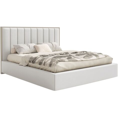 Selsey Togents - Polsterbett 140x200 mit Veloursbezug, Weiß