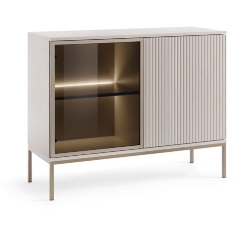 Selsey Tosena - Sideboard zweitürig mit LED, Greige, 104 cm