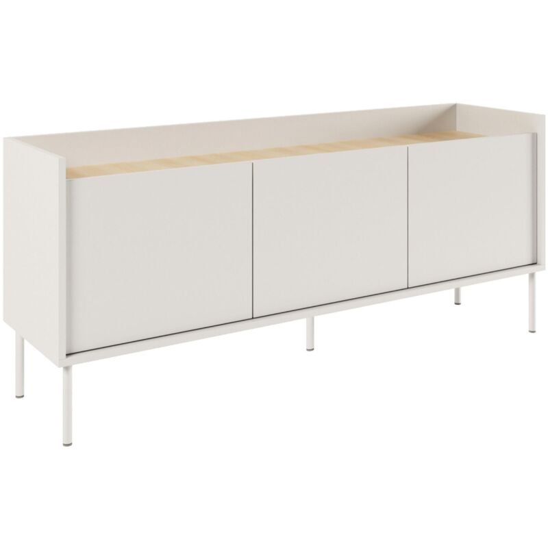 Selsey Tovi - Tv-schrank 3-türig, 140 Cm, Weiß / Holzoptik Eiche