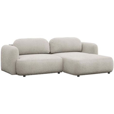 Selsey Tvoya – Canapé d'angle convertible, angle à droite, boucle beige clair