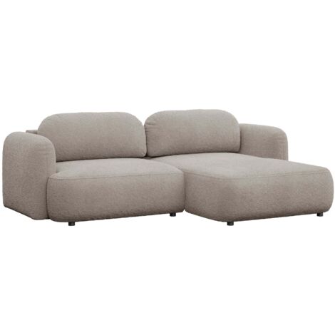Selsey Tvoya – Canapé d'angle convertible, angle à droite, boucle beige gris