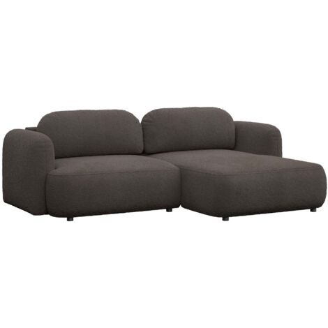 Selsey Tvoya – Canapé d'angle convertible, angle à droite, boucle brun