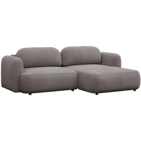 Selsey Tvoya – Canapé d'angle convertible, angle à droite, boucle gris-brun