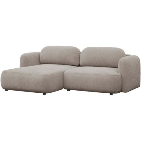 Selsey Tvoya – Canapé d'angle convertible, angle à gauche, boucle beige gris