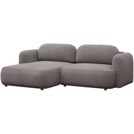 Selsey Tvoya – Canapé d'angle convertible, angle à gauche, boucle gris-brun