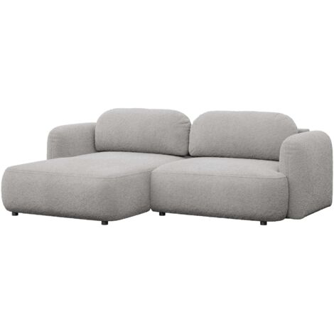 Selsey Tvoya – Canapé d'angle convertible, angle à gauche, boucle gris clair