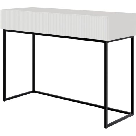 Selsey VELDIO - Coiffeuse avec tiroirs - 110 cm - blanc - avec pieds noirs