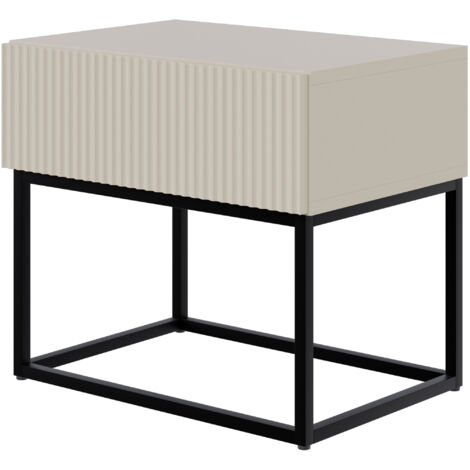 Selsey Veldio - Comodino con gambe nere - 50 cm - grigio beige