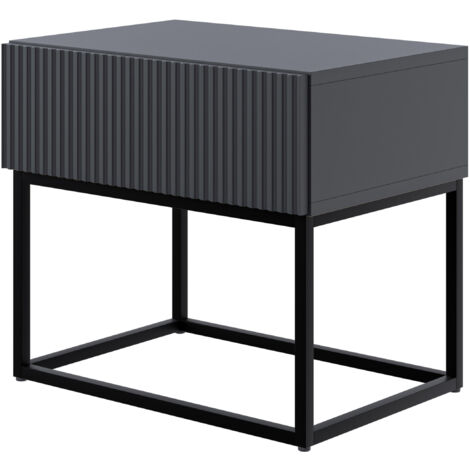 Selsey Veldio - Comodino con gambe nere - 50 cm - nero