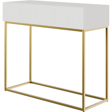 Selsey VELDIO - Console - 90 cm - bianca con piedini dorati